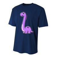 Cute Brontosaurus Dinosaur Tee - Purple Dino Adult and Performance Sprint T-Shirt