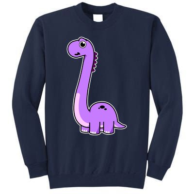 Cute Brontosaurus Dinosaur Tee - Purple Dino Adult and Tall Sweatshirt