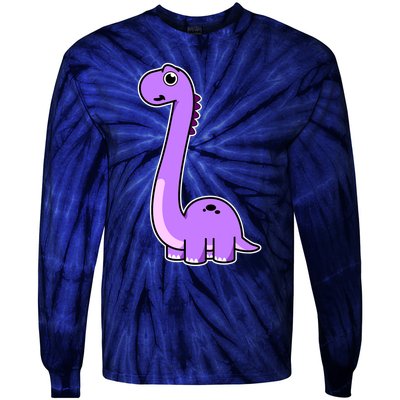 Cute Brontosaurus Dinosaur Tee - Purple Dino Adult and Tie-Dye Long Sleeve Shirt