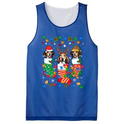 Cute Beagle Dog Puppy Christmas Socks Xmas Gift Mesh Reversible Basketball Jersey Tank