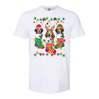 Cute Beagle Dog Puppy Christmas Socks Xmas Gift Softstyle CVC T-Shirt