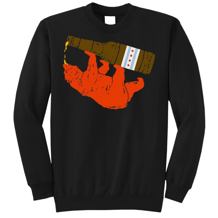 Chicago Beer Drinking Funny Drunk Orange Bear Sweatshirt