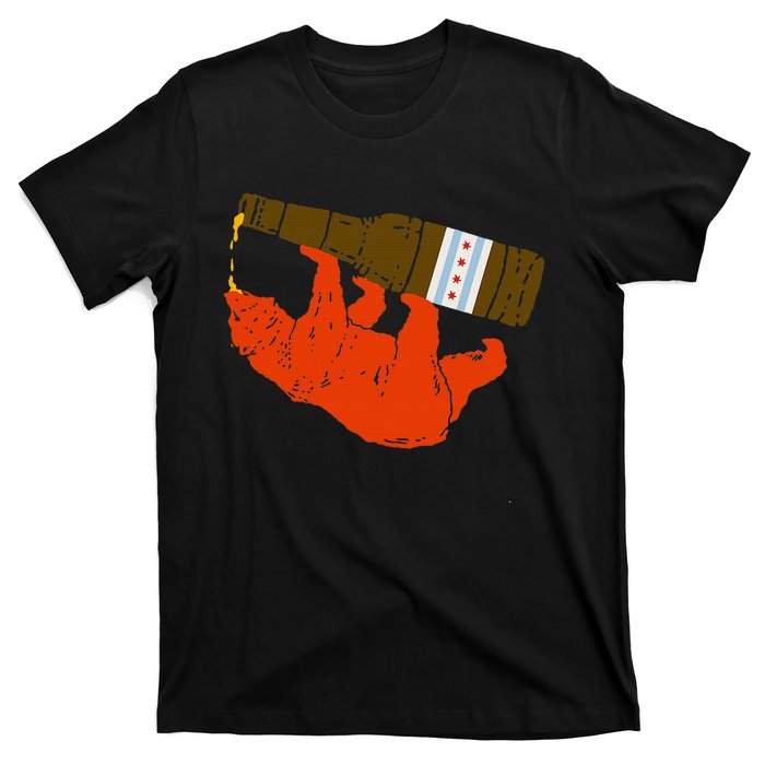 Chicago Beer Drinking Funny Drunk Orange Bear T-Shirt