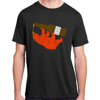 Chicago Beer Drinking Funny Drunk Orange Bear Adult ChromaSoft Performance T-Shirt