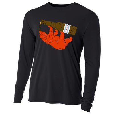 Chicago Beer Drinking Funny Drunk Orange Bear Cooling Performance Long Sleeve Crew