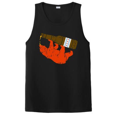 Chicago Beer Drinking Funny Drunk Orange Bear PosiCharge Competitor Tank