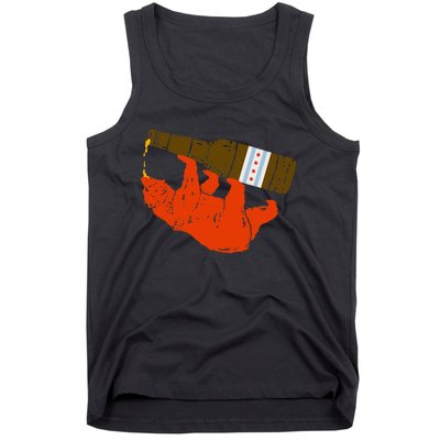 Chicago Beer Drinking Funny Drunk Orange Bear Tank Top