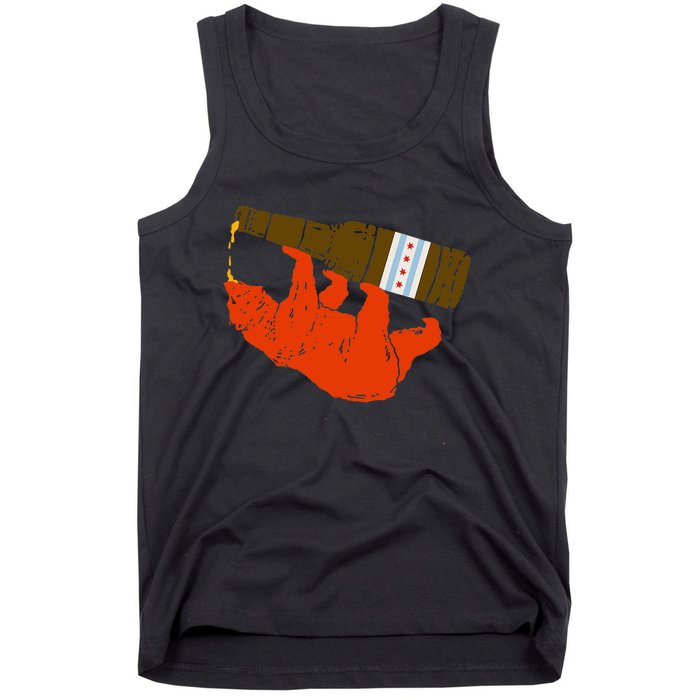 Chicago Beer Drinking Funny Drunk Orange Bear Tank Top