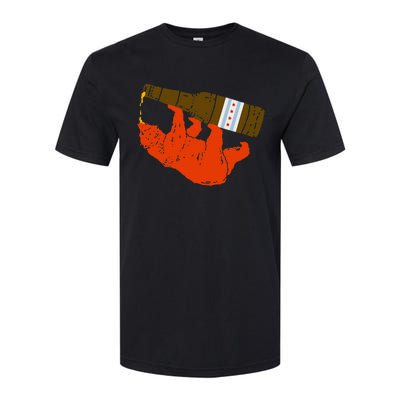 Chicago Beer Drinking Funny Drunk Orange Bear Softstyle CVC T-Shirt