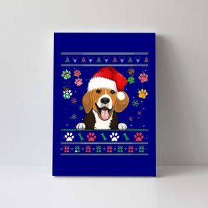 Cute Beagle Dog Xmas Santa Funny Ugly Christmas Gift Canvas