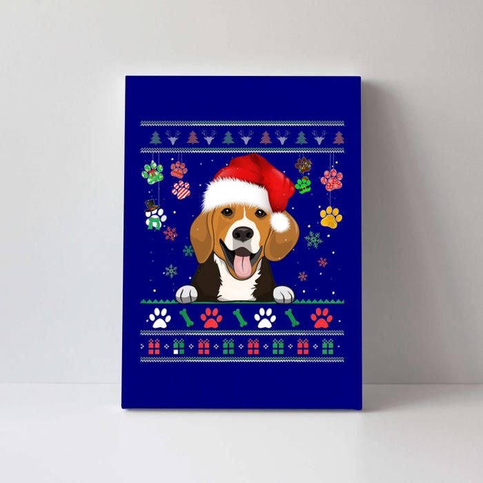 Cute Beagle Dog Xmas Santa Funny Ugly Christmas Gift Canvas