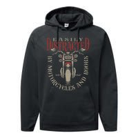 Classic Biker Distracted By Motorcycles And Boobs Performance Fleece Hoodie