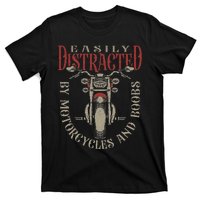 Classic Biker Distracted By Motorcycles And Boobs T-Shirt