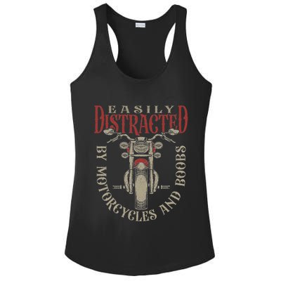 Classic Biker Distracted By Motorcycles And Boobs Ladies PosiCharge Competitor Racerback Tank