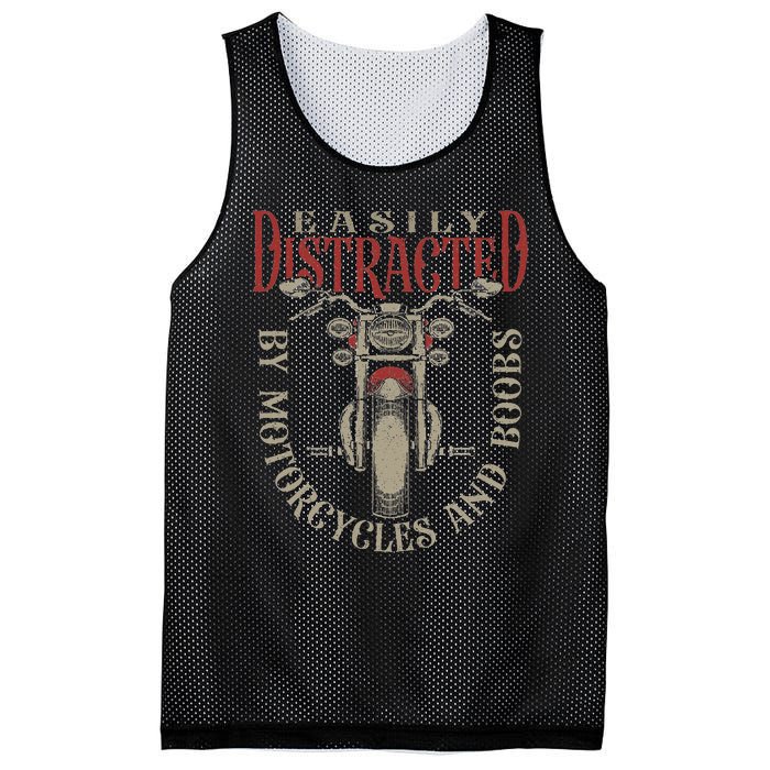 Classic Biker Distracted By Motorcycles And Boobs Mesh Reversible Basketball Jersey Tank