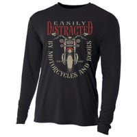 Classic Biker Distracted By Motorcycles And Boobs Cooling Performance Long Sleeve Crew