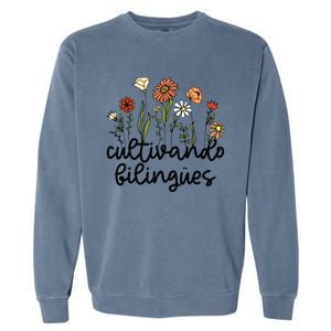 Cultivando Bilingues Dual Language Crew Bilingual Teacher Garment-Dyed Sweatshirt