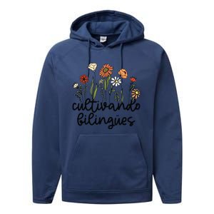 Cultivando Bilingues Dual Language Crew Bilingual Teacher Performance Fleece Hoodie