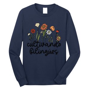 Cultivando Bilingues Dual Language Crew Bilingual Teacher Long Sleeve Shirt