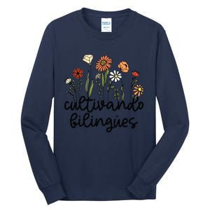 Cultivando Bilingues Dual Language Crew Bilingual Teacher Tall Long Sleeve T-Shirt