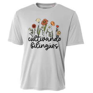 Cultivando Bilingues Dual Language Crew Bilingual Teacher Cooling Performance Crew T-Shirt