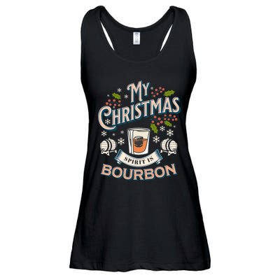 Christmas Bourbon Drinker My Christmas Spirit Is Bourbon Ladies Essential Flowy Tank