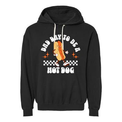 Checkered Bad Day To Be A Hot Dog 4th Of July Garment-Dyed Fleece Hoodie