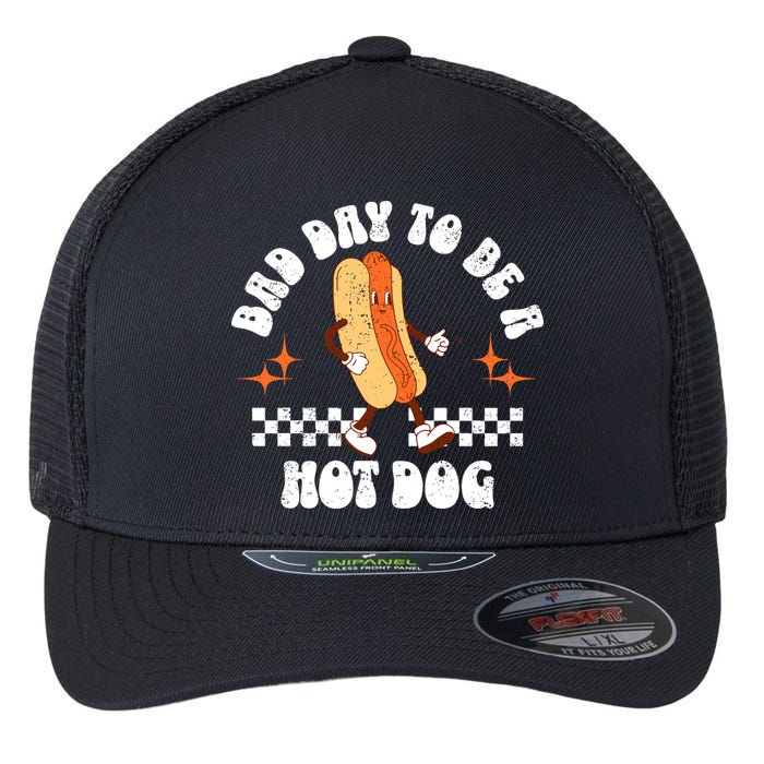 Checkered Bad Day To Be A Hot Dog 4th Of July Flexfit Unipanel Trucker Cap