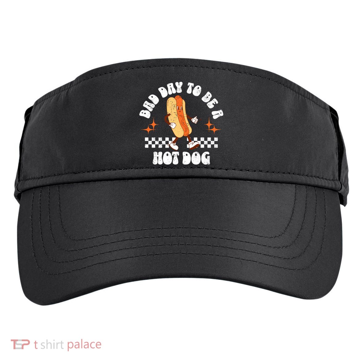 Checkered Bad Day To Be A Hot Dog 4th Of July Adult Drive Performance Visor