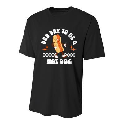 Checkered Bad Day To Be A Hot Dog 4th Of July Youth Performance Sprint T-Shirt