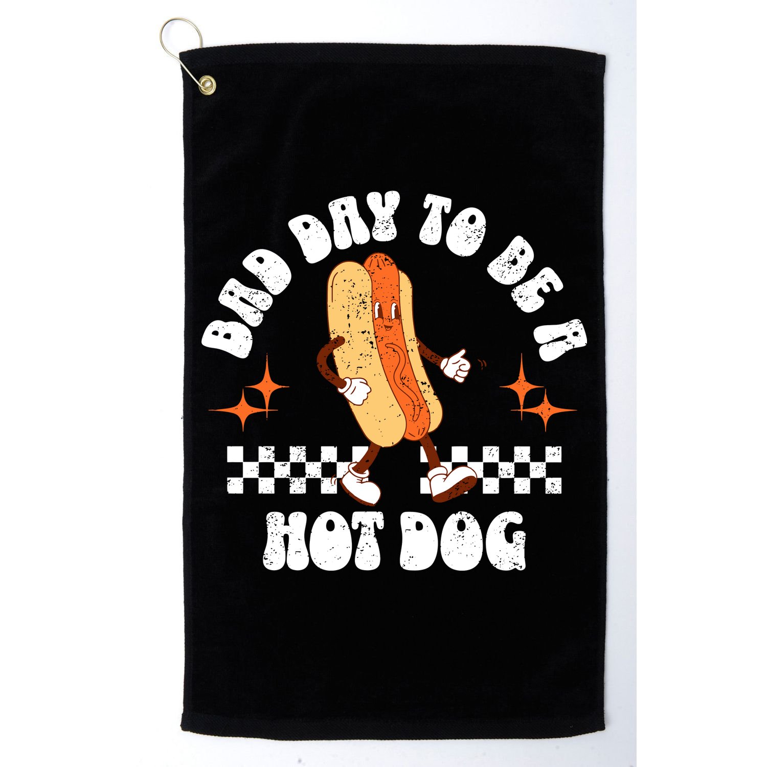 Checkered Bad Day To Be A Hot Dog 4th Of July Golf Towel