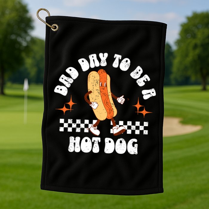 Checkered Bad Day To Be A Hot Dog 4th Of July Golf Towel