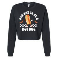 Checkered Bad Day To Be A Hot Dog 4th Of July Cropped Pullover Crew