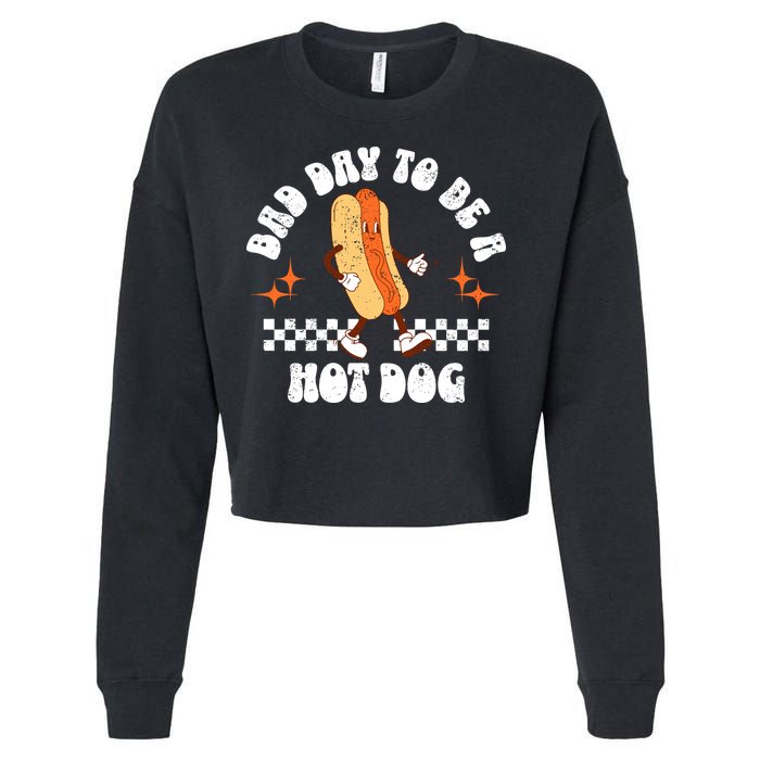 Checkered Bad Day To Be A Hot Dog 4th Of July Cropped Pullover Crew