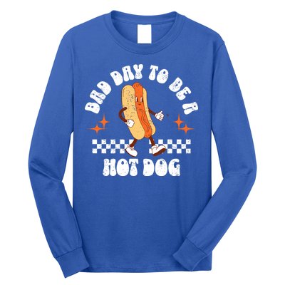 Checkered Bad Day To Be A Hot Dog 4th Of July Long Sleeve Shirt