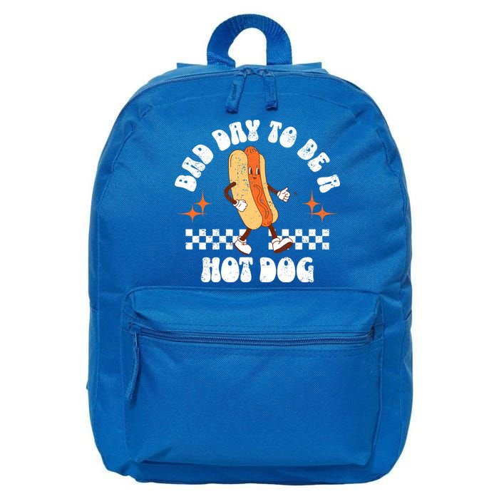 Checkered Bad Day To Be A Hot Dog 4th Of July 16 in Basic Backpack