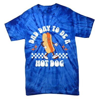 Checkered Bad Day To Be A Hot Dog 4th Of July Tie-Dye T-Shirt