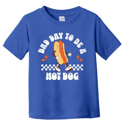 Checkered Bad Day To Be A Hot Dog 4th Of July Toddler T-Shirt