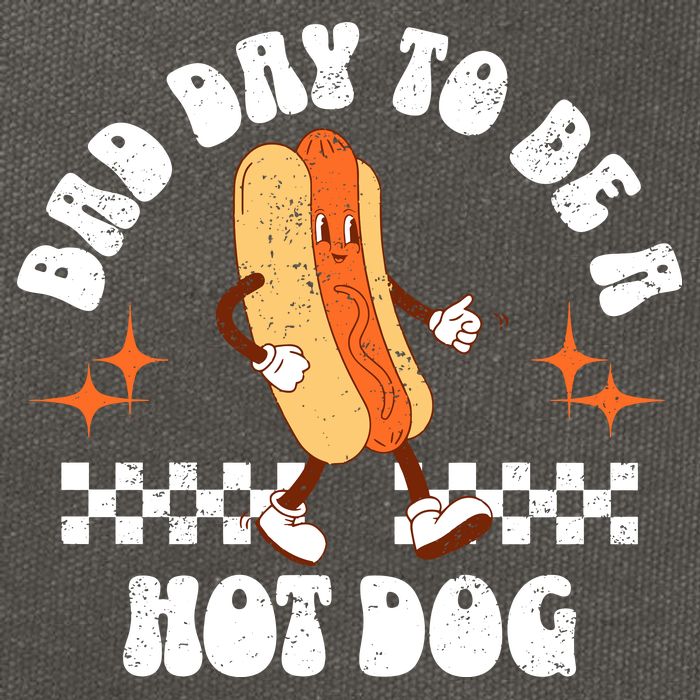 Checkered Bad Day To Be A Hot Dog 4th Of July Cotton Canvas Backpack