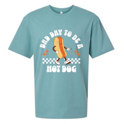 Checkered Bad Day To Be A Hot Dog 4th Of July Sueded Cloud Jersey T-Shirt