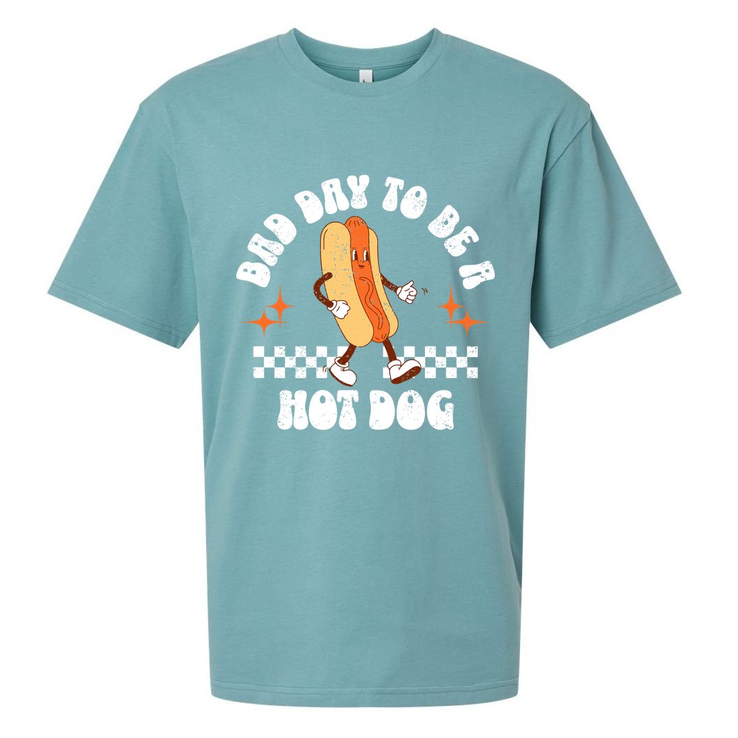 Checkered Bad Day To Be A Hot Dog 4th Of July Sueded Cloud Jersey T-Shirt
