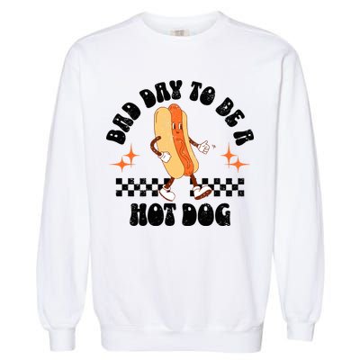 Checkered Bad Day To Be A Hot Dog 4th Of July Garment-Dyed Sweatshirt