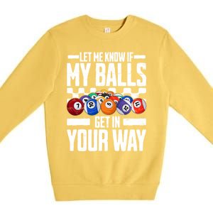 Cool Billiards Design Funny Billiard Pool Player Gift Premium Crewneck Sweatshirt