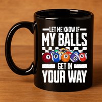 Cool Billiards Design Funny Billiard Pool Player Gift 11oz C Handle Ceramic Mug