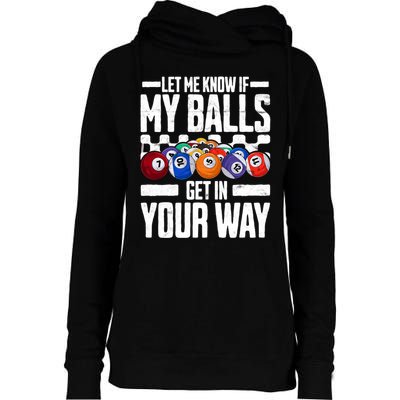 Cool Billiards Design Funny Billiard Pool Player Gift Womens Funnel Neck Pullover Hood