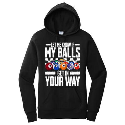 Cool Billiards Design Funny Billiard Pool Player Gift Women's Pullover Hoodie