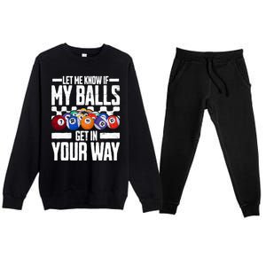 Cool Billiards Design Funny Billiard Pool Player Gift Premium Crewneck Sweatsuit Set