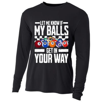 Cool Billiards Design Funny Billiard Pool Player Gift Cooling Performance Long Sleeve Crew