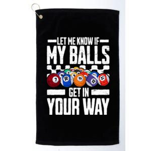 Cool Billiards Design Funny Billiard Pool Player Gift Platinum Collection Golf Towel