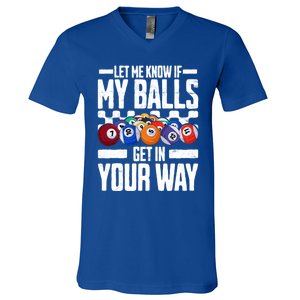 Cool Billiards Design Funny Billiard Pool Player Gift V-Neck T-Shirt